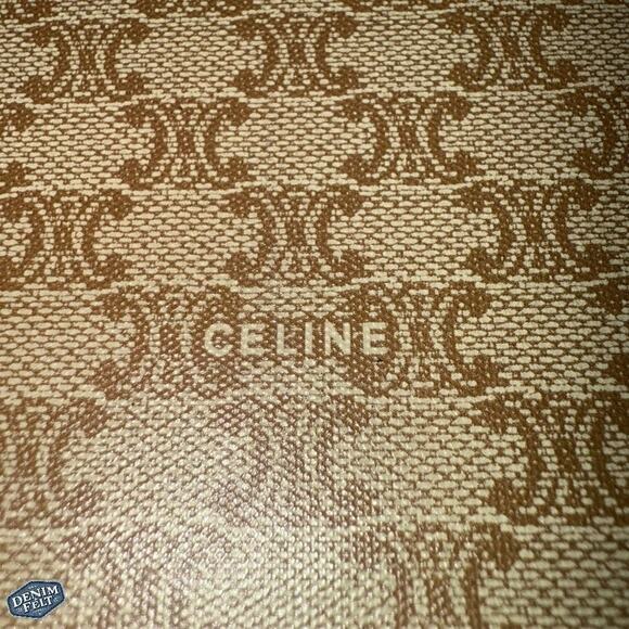 Celine Beige/Tan Macadam Triomphe Canvas/Leather Bifold Long Wallet Vintage - Picture 3 of 13